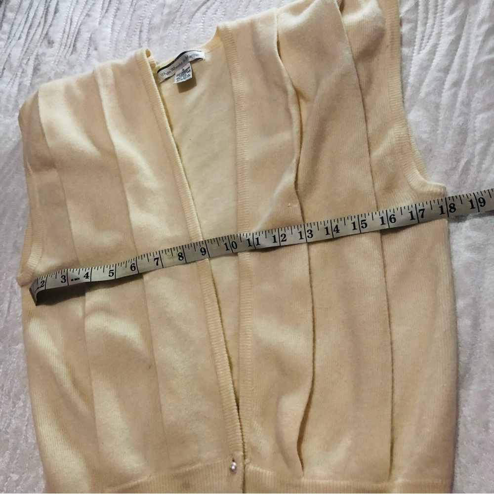 Vintage 70s 80s white wheeler & Martha light academia lambswool vest - Picture 10 of 15